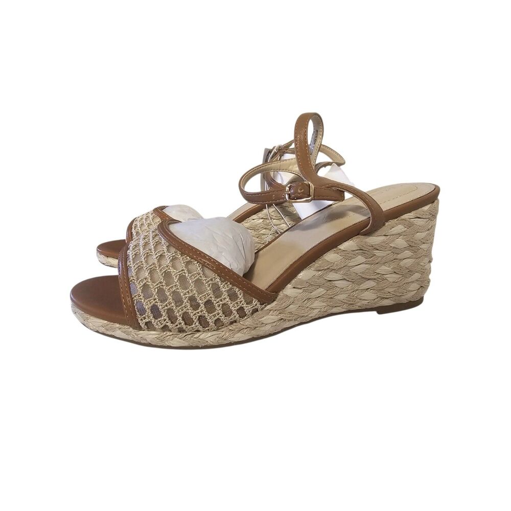 New Liz Claiborne Womens Respa Wedge Sandals 11 Wide Natural